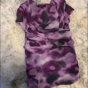 Purple Sweet pea maternity shirt size large